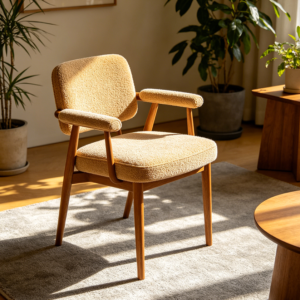 Low Back Dining Chair with Padded Armrests